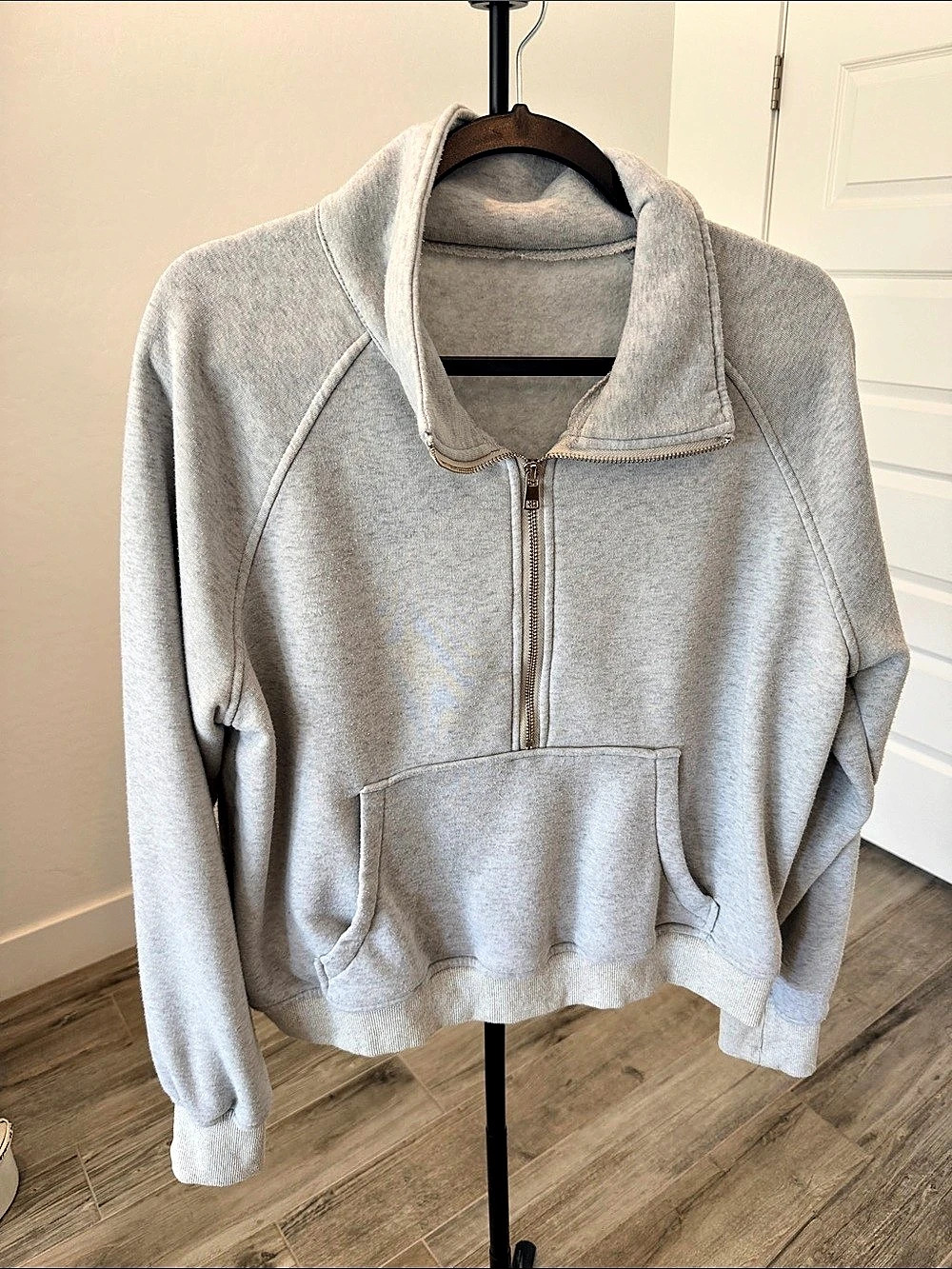 Oversized Half-Zip Hoodie Gray